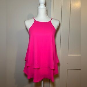 Hot Pink Layered Halter Top